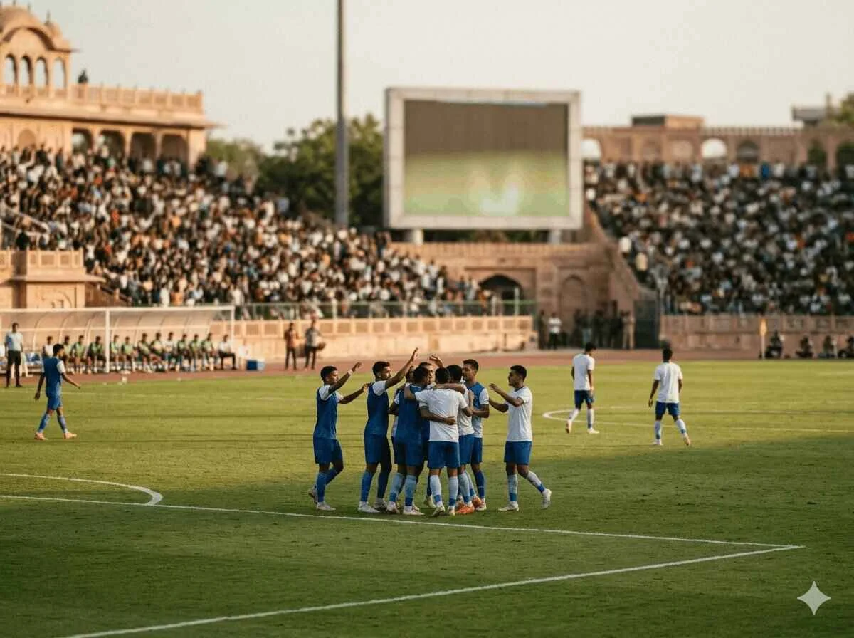 Players celebrating on the pitch after clinching the league title on the final day